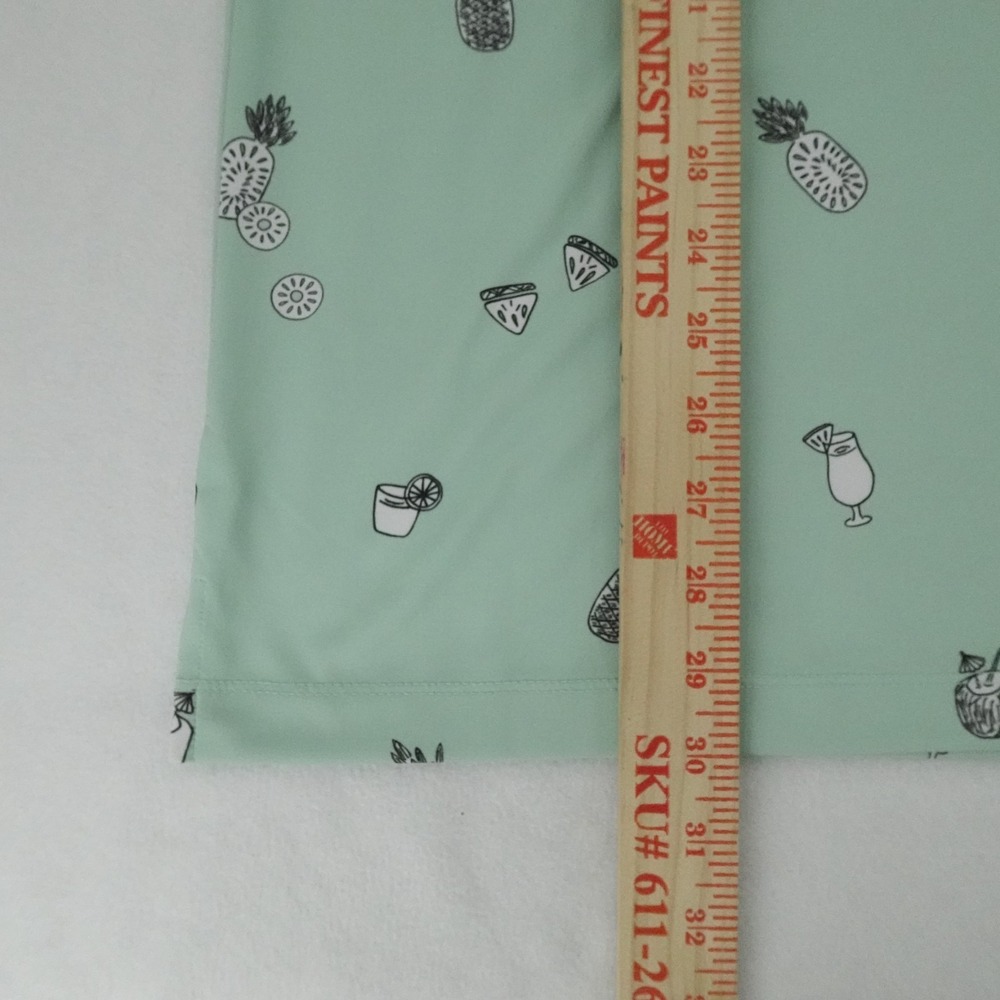 Bad Birdie Shirt Mens XL Mint Green Pineapple Cocktail Golf Stretch Polo - Picture 7 of 10